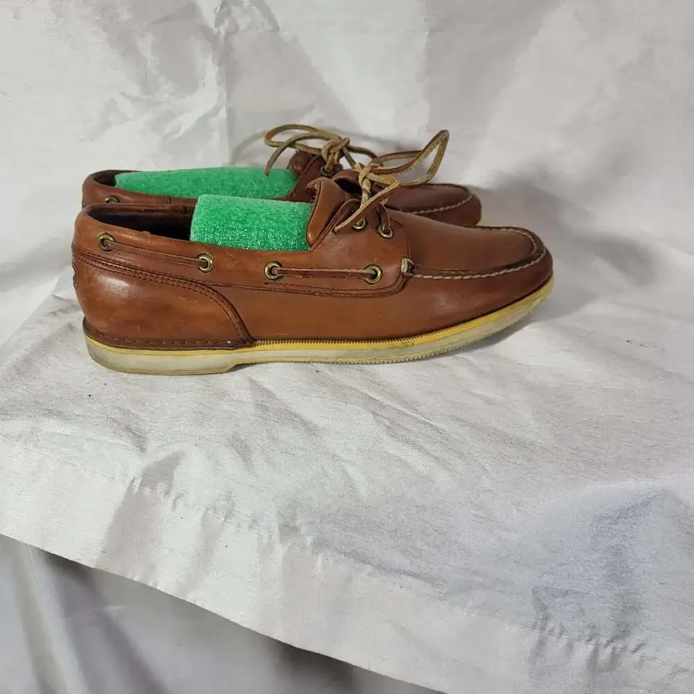 Rockport Brown Leather Boat Shoes Men's Size 10 M